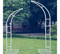 ZQFHSX Juego de 2 Arcos de Metal curvos para Bodas, Ideales para Decorar Fiestas, cumpleaños, Baby Showers y Aniversarios. Diseño Floral de fácil Montaje.
