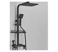 ZQFHSX Juego de Mezclador de Ducha tatic con Pantalla Digital LED, Grifo de Lluvia de Lujo, Agua fría y Caliente, duchas de baño Modernas Negras.