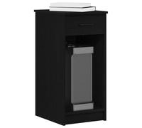 ZQQLVOO Armario para ordenador con cajón, color negro, 35 x 45 x 77 cm, material de madera, organizador de escritorio, espacio de almacenamiento para carcasa de ordenador, oficina