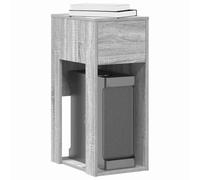 ZQQLVOO Armario para ordenador con cajón gris Sonoma 30 x 44 x 74 cm, organizador de oficina, mesa auxiliar de madera para oficina en casa, espacio de almacenamiento para carcasa de ordenador