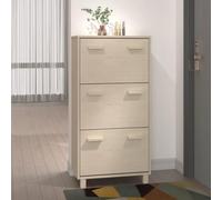 ZQQLVOO Armario zapatero Hamar de madera maciza de pino marrón miel, 59,5 x 35 x 117 cm, con 3 solapas para un almacenamiento sin polvo, estantería estable y práctico espacio de almacenamiento para tu