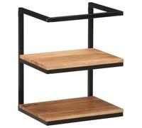 ZQQLVOO Estantería de pared 40 x 30 x 50 cm, madera maciza de acacia y | Estantería flotante para pared, madera de acacia, hierro, elemento decorativo, espacio de almacenamiento, llamativo