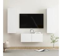 ZQQLVOO Juego de 3 muebles de TV de color blanco, de madera, moderno sillón reclinable de terciopelo con posiciones ajustables y lujosa funda de terciopelo para una experiencia de salón elegante