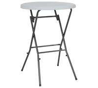 ZQQLVOO Mesa de bar plegable blanca de 80 x 110 cm, HDPE con estructura de acero, resistente a la intemperie, mesa alta plegable para exteriores, mesa ligera y estable con placa de fácil cuidado