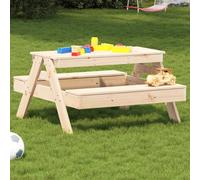 ZQQLVOO Mesa de picnic maciza de pino para exteriores con diseño de lamas, asiento de 88 x 97 x 52 cm, mesa de jardín robusta para picnic y juegos, mesa de madera duradera
