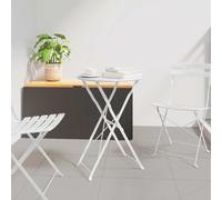 ZQQLVOO Mesa plegable redonda para exteriores, 50 x 71 cm de diámetro, acero recubierto de polvo, patas plegables para jardín, terraza, balcón