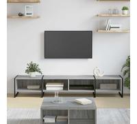 ZQQLVOO Mueble de TV industrial de madera con patas de acero, 170,5 cm de ancho, para sala de estar moderna, ofrece espacio de almacenamiento para tecnología multimedia y decoración, fácil de limpiar.