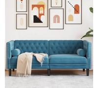ZQQLVOO Sillón Chesterfield con reposacabezas de 2 plazas, color azul