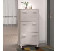 ZQQLVOO Zapatero Hamar de madera maciza de pino blanco, 59,5 x 35 x 117 cm, con tres solapas para un almacenamiento libre de polvo, armario de madera estable para una decoración y un orden prácticos.