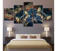 ZQSYFEWET Cuadros Decoracion Salon Dormitorios cuadros en lienzo 5 piezas Flor abstracta fresca Decorativas Pared Decoracion Modernos Hogar Regalo Marco 150x80CM