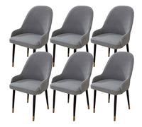 ZRCYXDW Elasticas Fundas Sillas De Comedor, Modernas Comedor Sillas Cubiertas con Brazos Respaldo con Parte Inferior Elástica Fundas para Sillas De Comedor Lavable-Gris Oscuro-Pack de 6