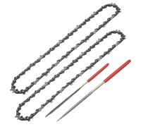 Zreneyfex Paquete de 2 cadenas de motosierra de 8 pulgadas con kit de afilado, paso de 1/4 pulgadas, calibre de 0.43 pulgadas, 47 eslabones de transmisión, repuesto para todas las mini motosierras de