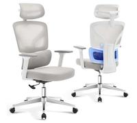 Zstar Silla De Oficina Ergonómica De Respaldo Alto - Malla Transpirable - Soporte Lumbar y Reposacabezas Ajustables，Giratoria 360° con Ruedas - Apta para Oficina, Hogar y Gaming