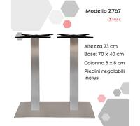 ZStyle-Base de Mesa Cuadrada-Arce inoxidable-Base de Mesa-Mesa de PataS-Mesa de Maple-Para Bar Bistro Restaurantes Catering-Pie Central-Bistrot-Interior/Exterior… Z767: w 70 x d 40 x h 73 cm