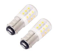 ZSZT Bombilla Maquina Coser, Ba15d Doble Bayoneta Talla pequeña, 5W 220V Blanco Cálido 3000K, equivalente de bulbo del halógeno 35W (2 unidades)