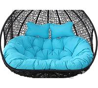 ZTGL Cojin para Jardín Terraza Columpio De Mimbre Silla Colgante Huevo Hamaca Silla Colgante Cojín De 2 Plazas Cesta Colgante Silla Cojín Impermeable Interior Exterior,Azul