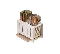 ZTHYSHOZ Porta Utensilios Soporte for Utensilios de Cocina Organizador Cubiertos Acero Inoxidable Estante for Que Ahorra Espacio(Blanco)