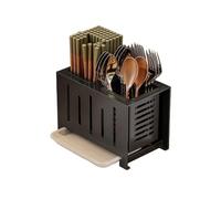 ZTHYSHOZ Porta Utensilios Soporte for Utensilios de Cocina Organizador Cubiertos Acero Inoxidable Estante for Que Ahorra Espacio(Negro)