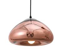 ZTTECH 300mm Oro Lámpara Colgante de Vidrio Proceso de Chapado Altura Ajustable Lámpara de Techo Moderna para Cocina Comedor Salón Bar y Restaurante (Dorado rosa)
