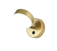 ZTTECH Aplique de Pared LED de Metal 5W Ángulo Ajustable Tres Temperaturas de Color Lámpara de Pared Moderna para Dormitorio Salón Cocina Oficina (Redondo)