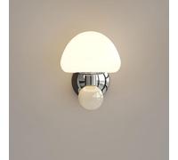 ZTTECH Cream Mushroom Aplique de Pared 15cm Lámpara LED de Pared 3 Opciones de Temperatura de Color Material de Hierro y Vidrio Diseño Elegante Ideal para Dormitorio Salón Cocina Pasillo (Crema)