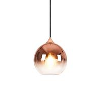 ZTTECH Lámpara Colgante de Cristal Vintage Globo de Cristal Degradado E27 Cable Trenzado Ajustable 150cm Lámpara de Techo Colgante para Isla Cocina Comedor Dormitorio Cafetería (Dorado rosa, 30cm)