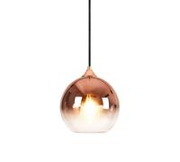 ZTTECH Lámpara Colgante de Cristal Vintage Globo de Cristal Degradado E27 Cable Trenzado Ajustable 150cm Lámpara de Techo Colgante para Isla Cocina Comedor Dormitorio Cafetería (Dorado rosa, 20cm)