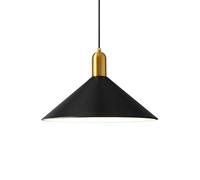 ZTTECH Lámpara Colgante Minimalista Moderna de 35 cm Altura Ajustable Casquillo E27 Lámpara de Techo Metálica para Isla de Cocina Comedor Dormitorio Bar Cafetería (Negro)