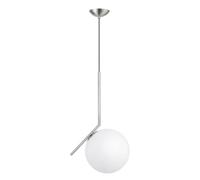 ZTTECH Lámpara Colgante Moderna de Vidrio Globo de Vidrio Opalino Acabado Metálico E27 Hanging Light Cable Ajustable 120cm para Isla de Cocina Comedor Dormitorio Cafetería (Negro, 30cm)