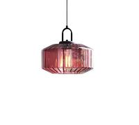 ZTTECH Lámpara de Techo de Vidrio Ondulado Cúpula Ø28CM Estilo Industrial Vintage Altura Regulable Casquillo E27 para Comedor Dormitorio Salón Bar (Violeta)