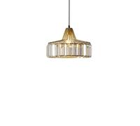 ZTTECH Lámpara de Techo Moderna de Cristal Altura Regulable Lámpara Colgante de Metal y Vidrio Casquillo E27 Compatible con Bombillas Regulables para Cocina Comedor Dormitorio (Dorado, 32cm)