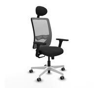 Zulema sincro malla gris similpiel negro brazos 3d base blanca cabecer