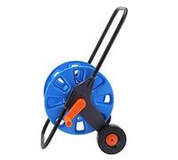 Zunate 50m Carrete de Manguera de Jardín con Carro y Ruedas, Enrollador | Marco de aluminio resistente, a prueba de óxido, estable, carrete portátil, carrito de almacenamiento de césped,