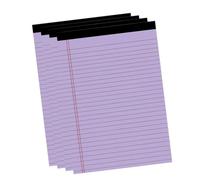 Zunate Bloc de Notas A5 con Rayas Anchas, Diseño de Doble Margen Rojo, Libretas Forradas de Encuadernación Superior Fácil de Rasgar para Reuniones de Oficina de Estudiantes, Paquete de 4, 50 Hojas