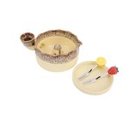 Zunate Cuenco de Cerámica para Lavar Bayas que Gira con Base | Acción accionada por agua, cono de drenaje incorporado, tamaño de porción compacto, elegante decoración de cocina