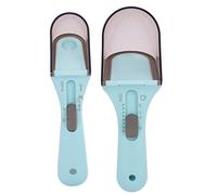 Zunate Juego de Cuchara Medidora Ajustable 2 en 1, Cuchara para Hornear Multifuncional con Escala Precisa, Raspador de Silicona y Carcasa de PP, Taza Fácil de Limpiar de 130 Ml y 30 Ml para un Control