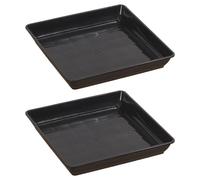 Zunetsutock Bandeja de agua para plantas, 2 piezas, cuadrada gruesa | Placa de goteo para maceta, para el hogar, jardín, casa, balcón, alféizar de ventana, jardinería, guardería, germinación