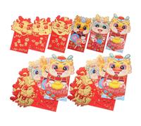 ZUNOXAZ 36 Piezas Sobres Rojos Año con Diseño Dragón Papel Bolsas Dinero Suerte para Festival Chino