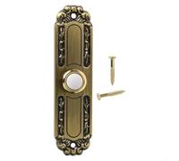 ZUZZEE Timbre de Bronce Antiguo con botón de Metal con Cable y luz LED de 5 Pulgadas, Resistente al Agua para Puerta Delantera, Puerta Trasera
