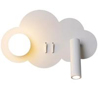 ZVALIEVYE Lámpara de Pared Led Moderna de Lujo con Luz Regulable Y Forma de Nube para Dormitorio, Luz de Lectura Montada en la Pared, Interruptor de Luz de Haz Giratorio, Luz Puntual, Lámpara de Pared