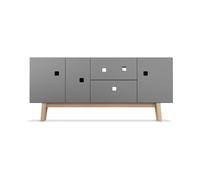 Zweed Mueble TV Peep M2 Slate grey. retro. base de roble