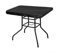ZWEquipint Cubierta cuadrada Oxford negra para mesa de patio, impermeable, resistente a los rayos UV, protector de muebles de exterior para mesas de acero de jardín de 32 a 48 pulgadas (122 x 122 x 10