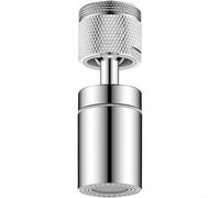 ZWEquipint Extensor de grifo giratorio de 360 grados con 3 modos para protector de salpicaduras, adaptador de filtro de agua para lavabo de cocina, plata