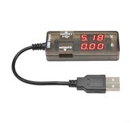 ZWEquipint Medidor de corriente de voltaje USB dual con pantalla LED de 0.27 pulgadas para analizador de capacidad de energía QC3.0 para carga de batería de teléfono, tableta (doble rojo)