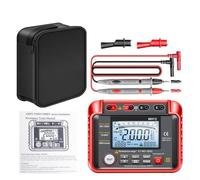 ZWEquipint Medidor digital de resistencia de aislamiento MH12 50V-1000V megohmímetro con prueba DAR PI voltímetro CA CC almacenamiento de datos pantalla retroiluminada para cables de alimentación