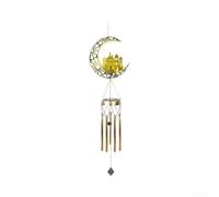 ZWEquipint Solar Moon Wind Chime 113cm LED Decoración de jardín al aire libre para Patio Patio Luz nocturna (A)