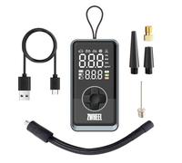 ZWHEEL Compresor de Aire Portátil NEO150 PSI Inflador Eléctrico Neumáticos Coche Moto Bicicleta y Patinete Batería 4000mAh Recargable con Luz LED SOS y Función Power Bank