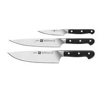 Zwilling Juego de cuchillos Pro 3 piezas, acero inoxidable, negro