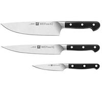 Zwilling Juego de cuchillos Pro 3 piezas, acero inoxidable, negro