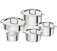 ZWILLING Batería de cocina Passion – 5 piezas, 4 tapas, acero inoxidable, apta inducción, gris
